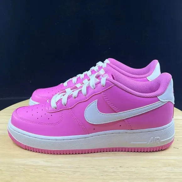 NIKE AIR FORCE 1 PLAYFUL PINK WHITE FV5948-600-SIZE 6Y/ 7.5 Women’s Barbie - Picture 7 of 9